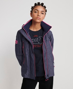 Superdry Tech Velocity SD-Windcheater Női Kabát Sötétkék/Rózsaszín | OPLXY5613